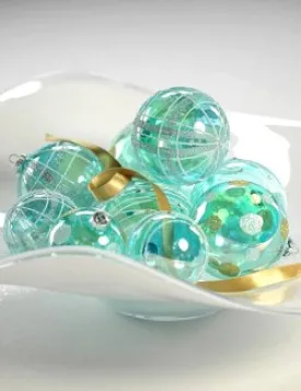 Arctic Aqua Glass Ornament Set