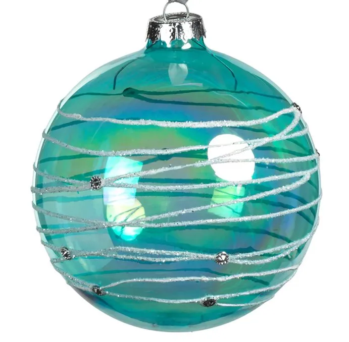 Arctic Aqua Glass Ornament Set