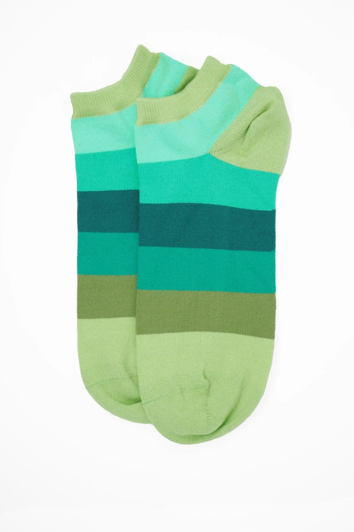 Block Stripe Men's Trainer Socks - Earth