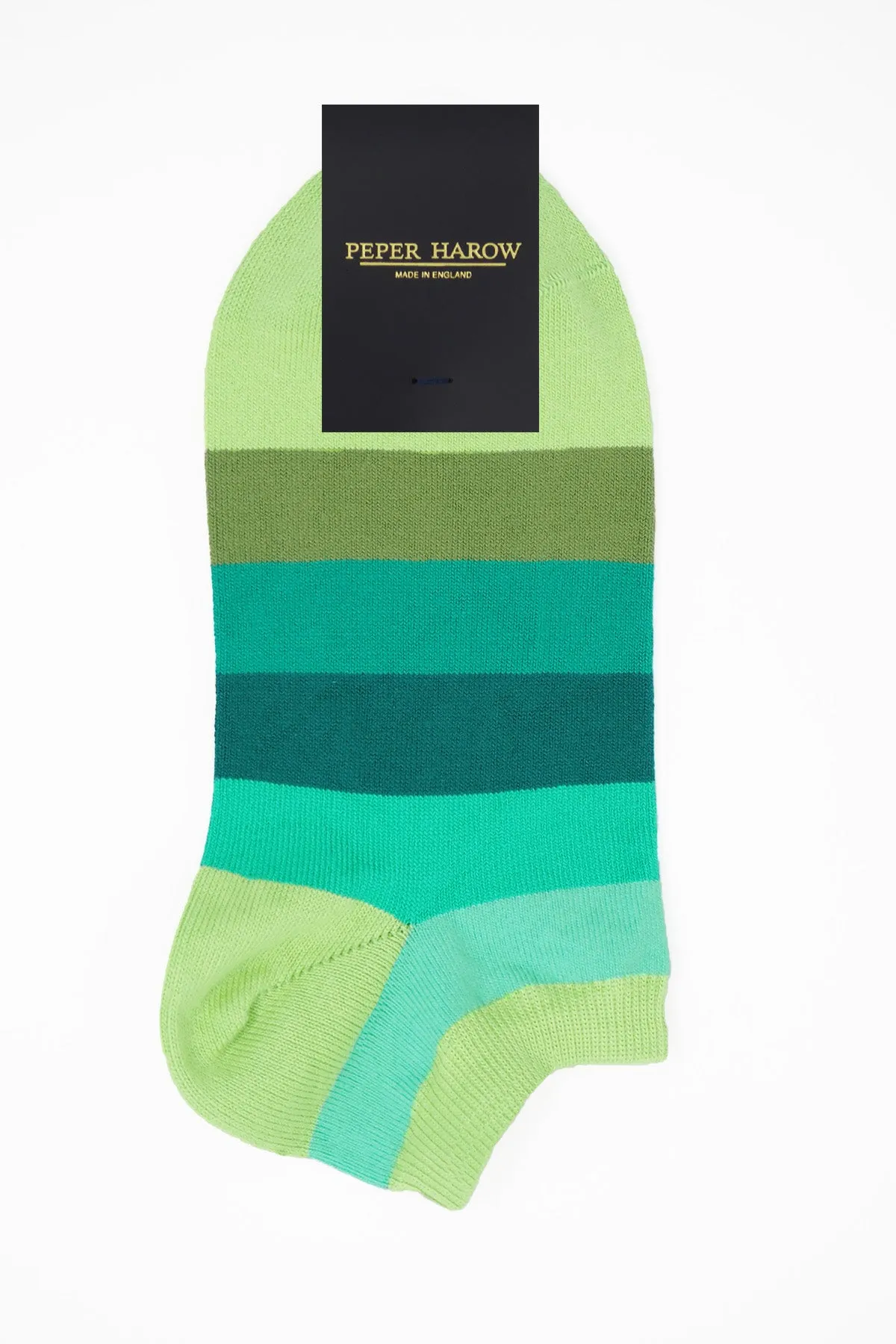 Block Stripe Men's Trainer Socks - Earth