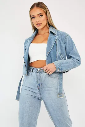 Blue Biker Denim Jacket - Indie