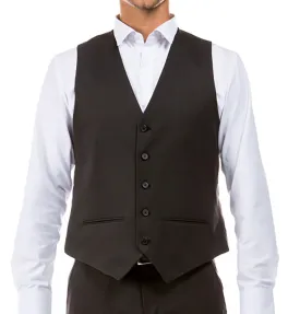 Classic Charcoal Grey Solid Suit Dress Vest