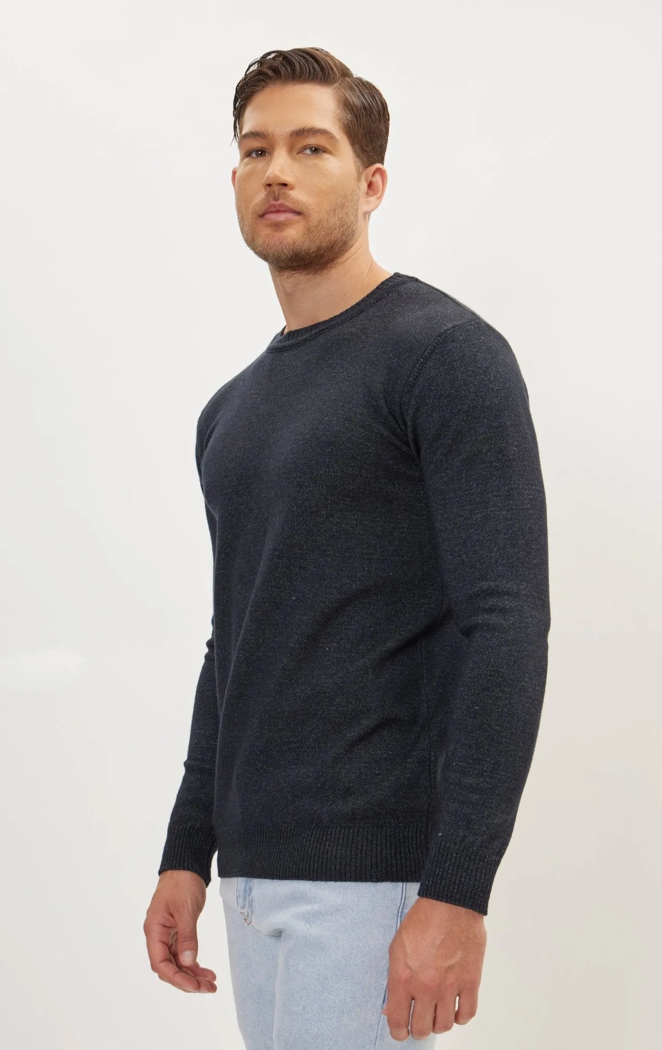 Classic Crew Neck Sweater - Anthracite