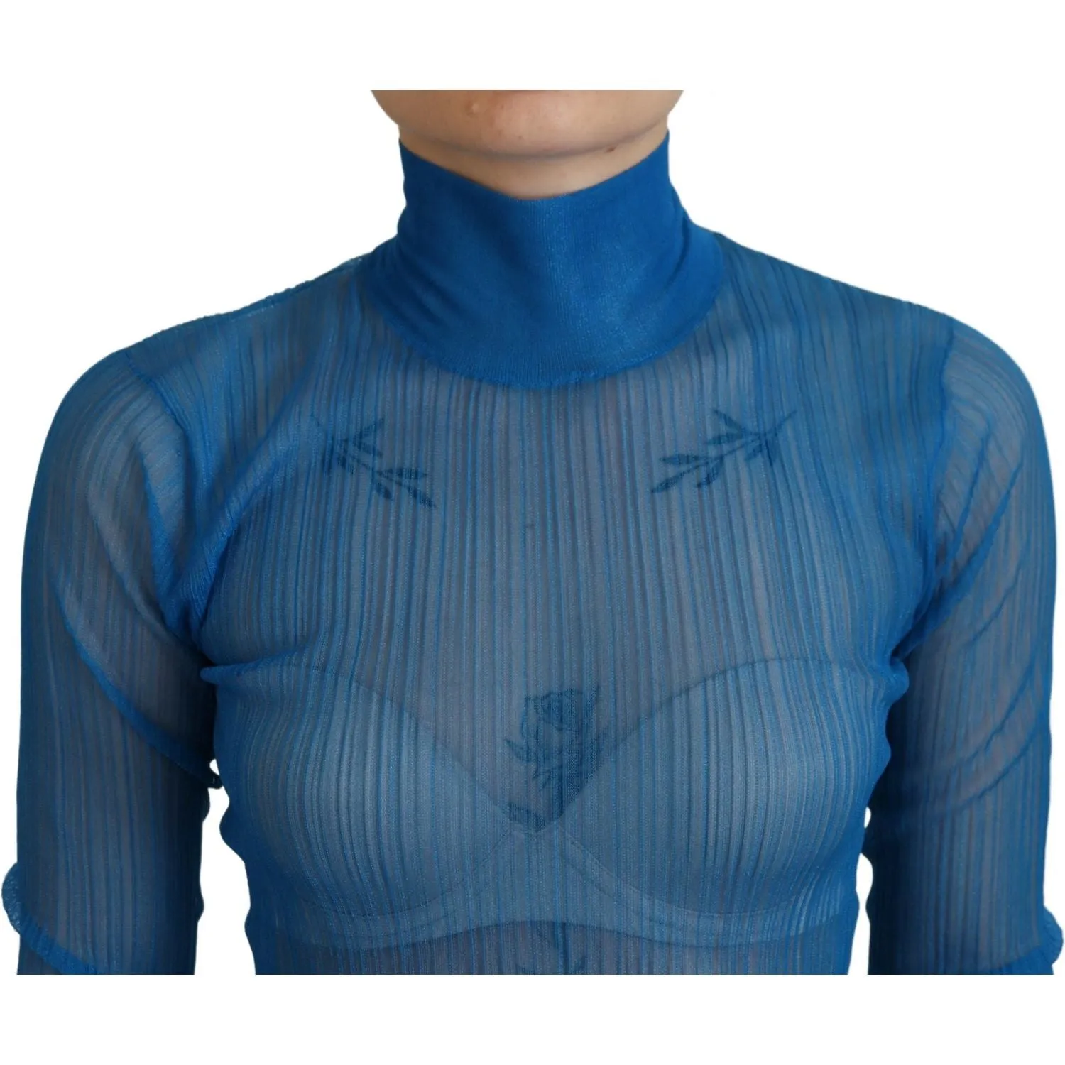 Dolce & Gabbana Elegant Blue Mesh Blouse Top