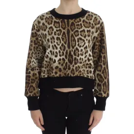 Dolce & Gabbana Elegant Leopard Print Short Sweater Top