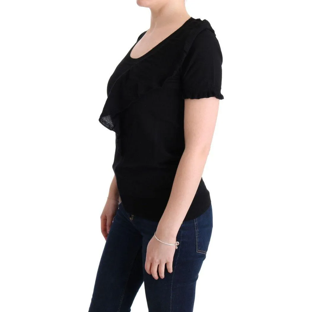 MARGHI LO' Elegant Black Lana Wool Top