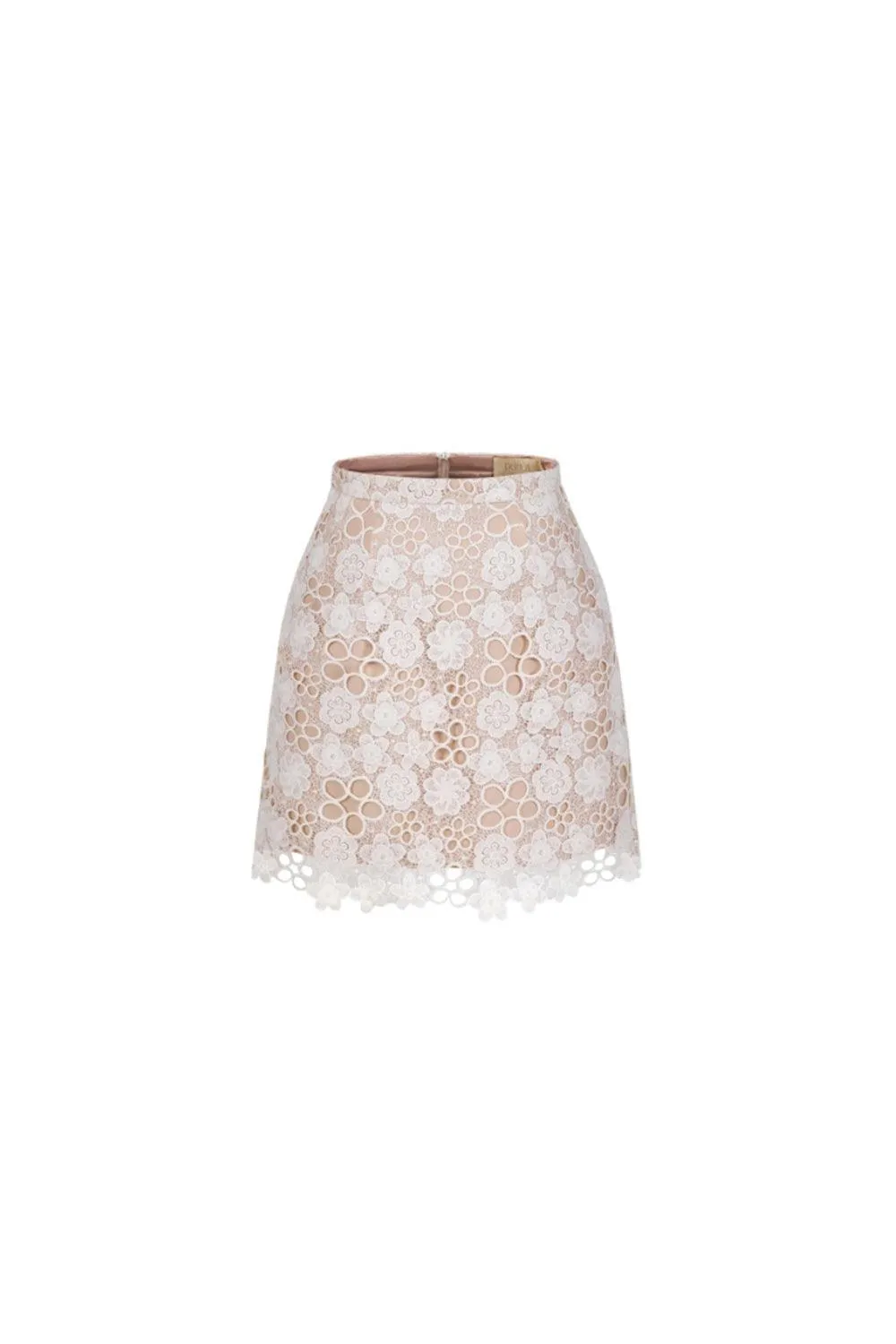 Maria A-line Back Zipper Lace Mini Skirt