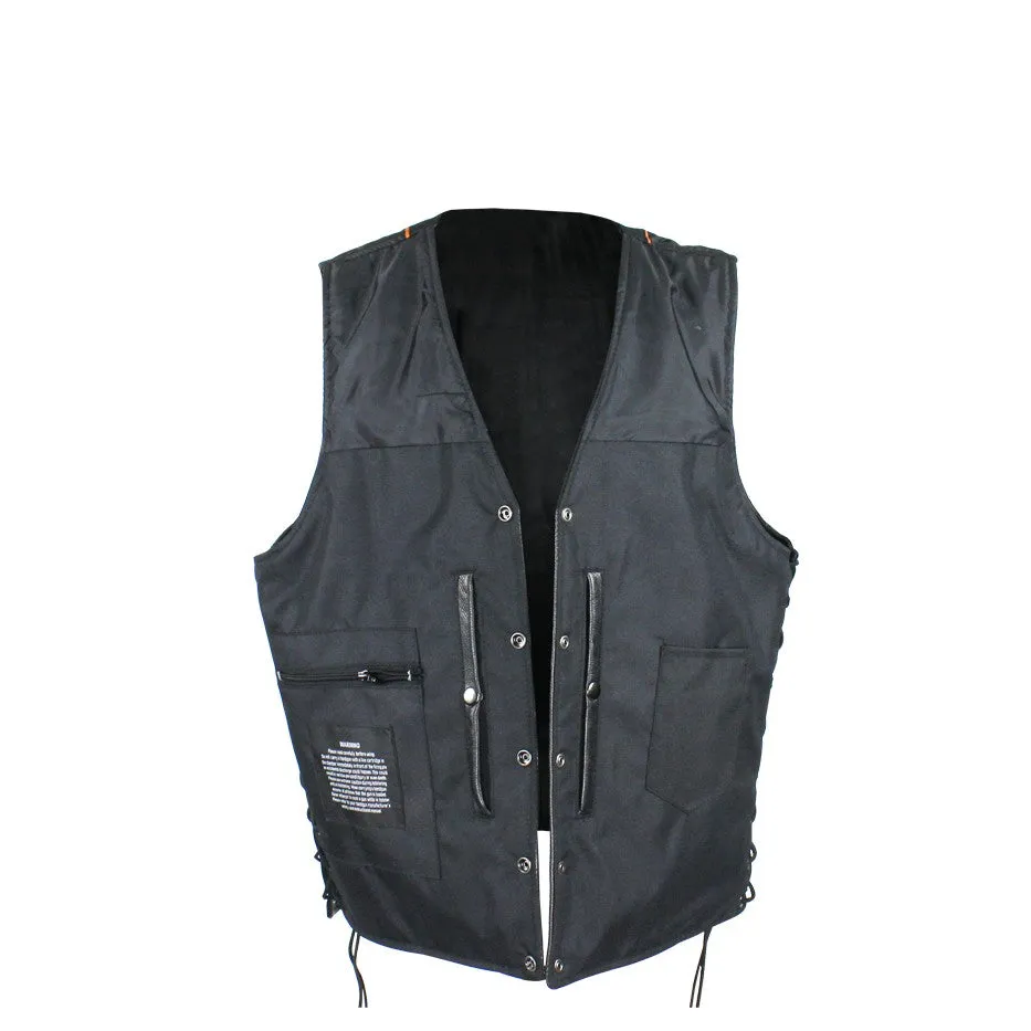 Mens Leather Vest With Concealed Gun Pockets By Milwaukee Riders®