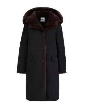 Pile Lined Storm Coat - Black