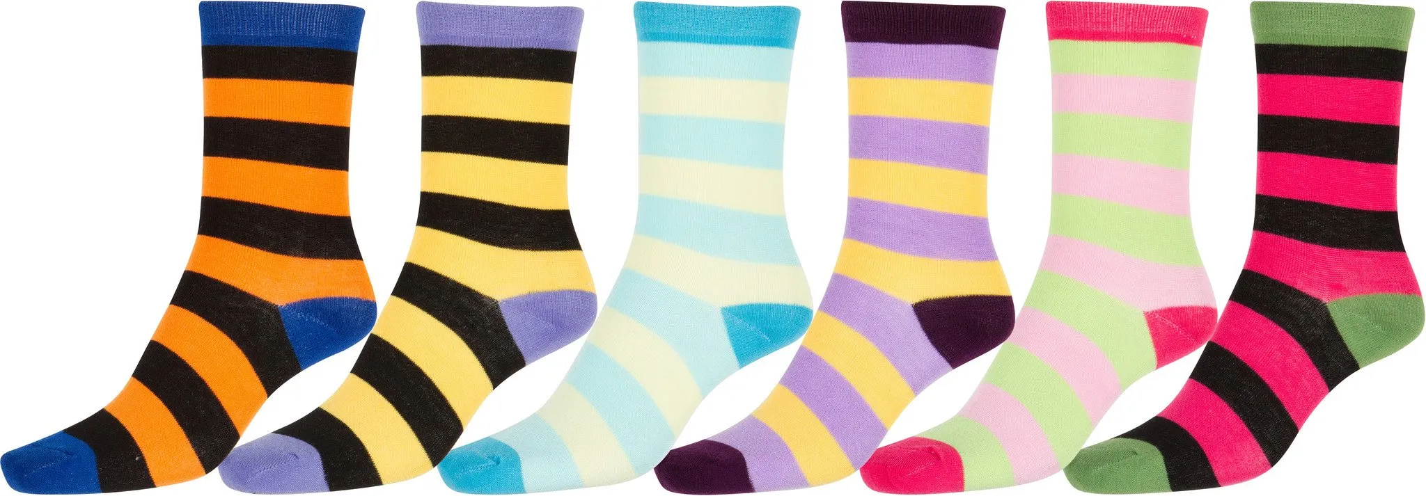 Sakkas Girl's Creative Fun Cotton Blend Crew Socks Assorted Color 6-Pack