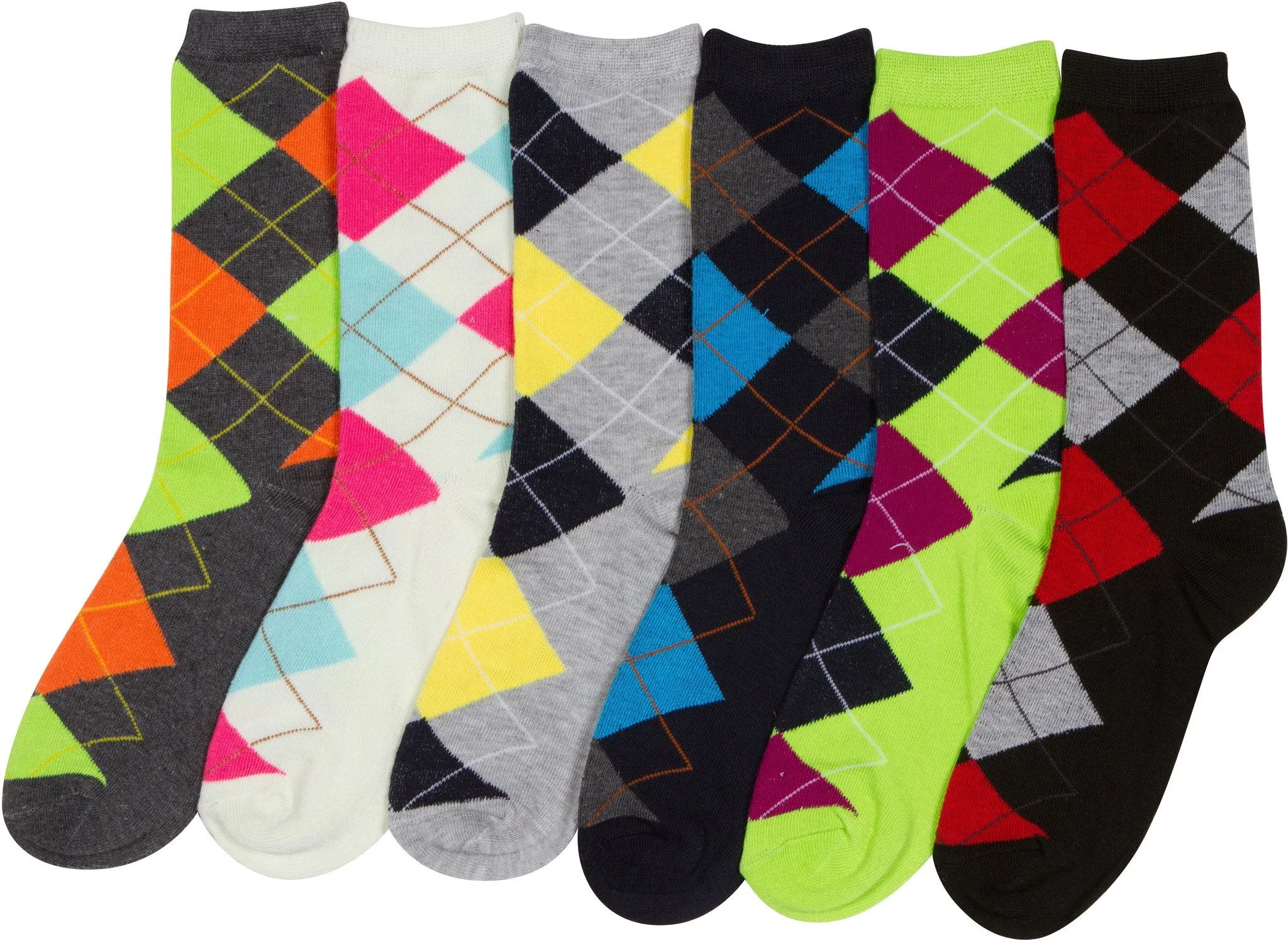 Sakkas Women's Poly Blend Soft and Stretchy Crew Pattern Socks Assorted 6-pack