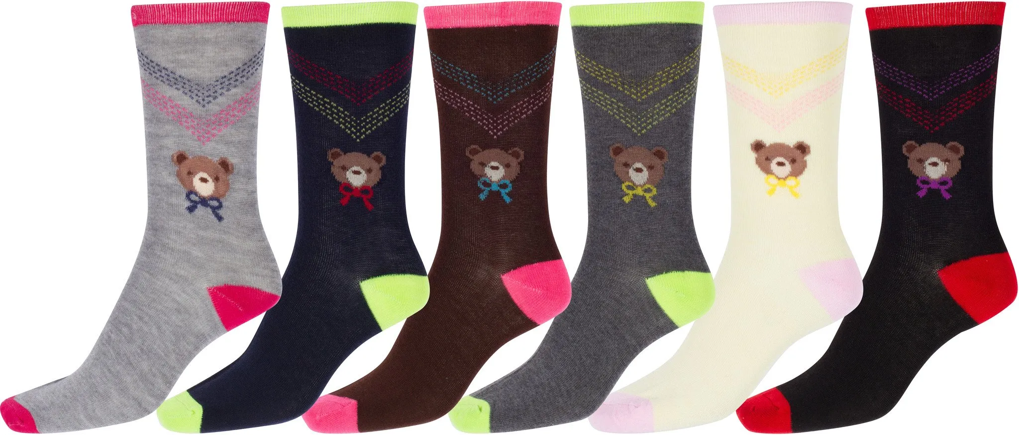 Sakkas Women's Poly Blend Soft and Stretchy Crew Pattern Socks Assorted 6-pack