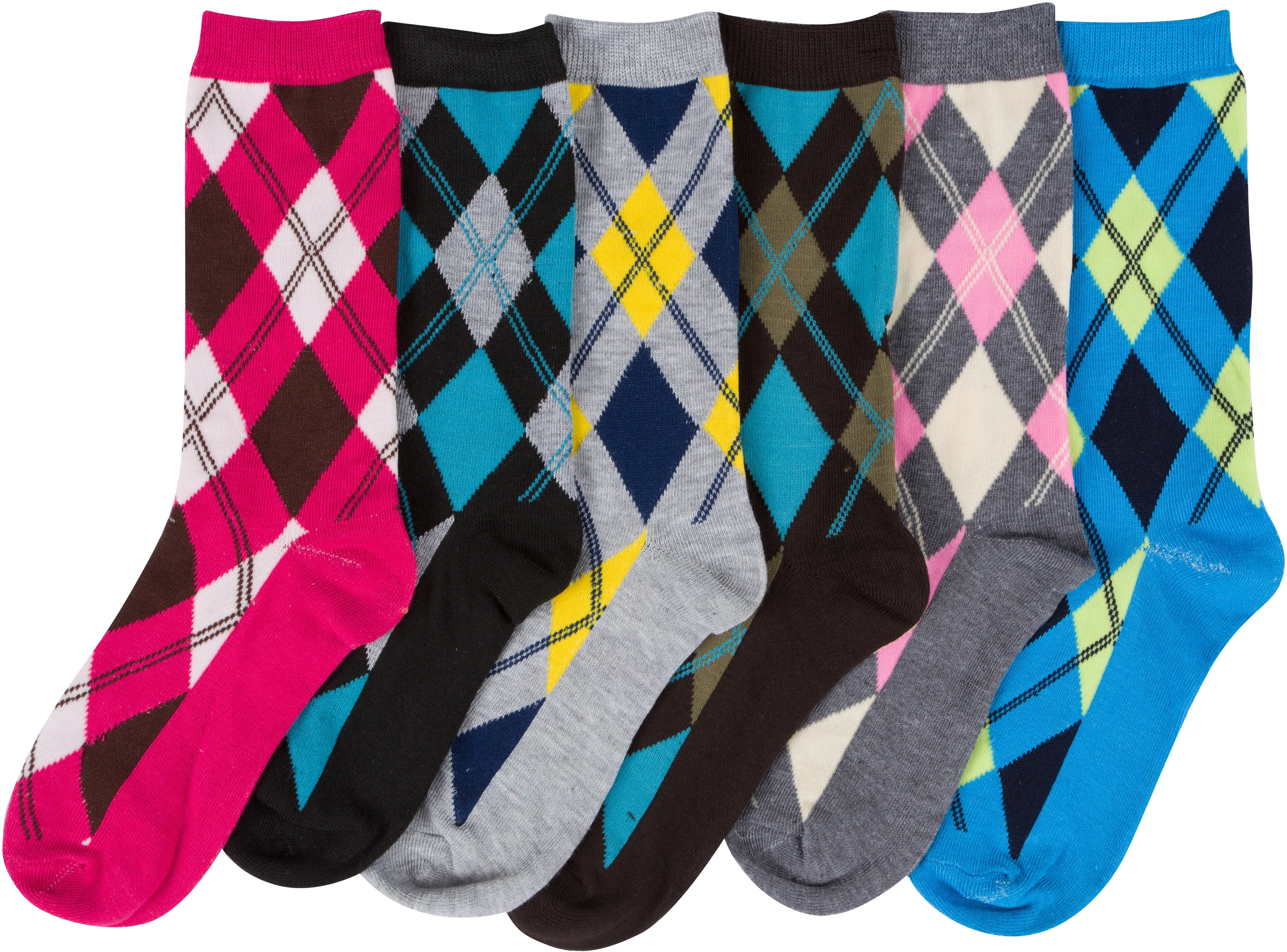 Sakkas Women's Poly Blend Soft and Stretchy Crew Pattern Socks Assorted 6-pack