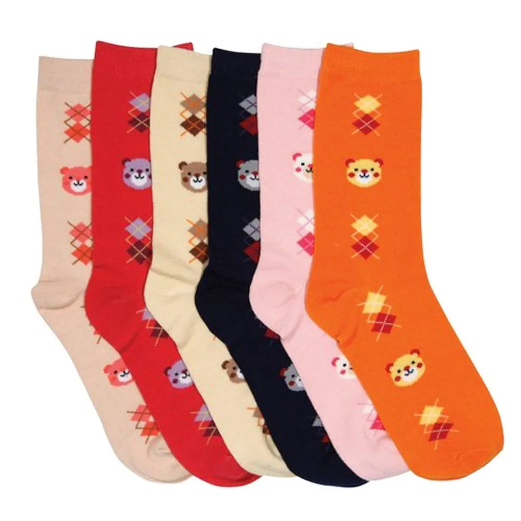 Sakkas Women's Poly Blend Soft and Stretchy Crew Pattern Socks Assorted 6-pack