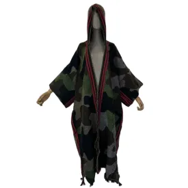 TEEK - Camo Hooded Kaftan Cardigan Shawl Dress