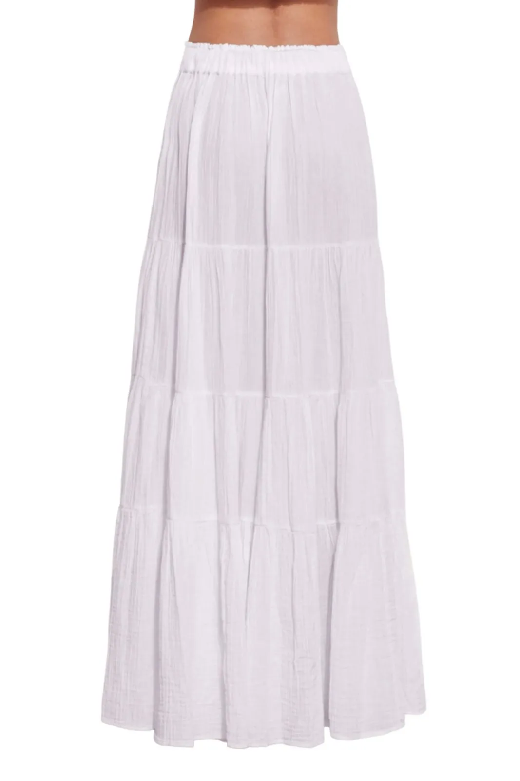 Tiered Maxi Skirt, White