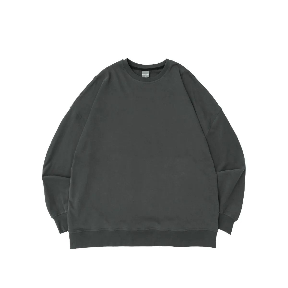 Vintage Essential Logo-detail Charcoal Cotton Sweater