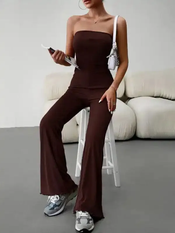 Women’s Elegant Temperament Slim Sexy Tube Top Jumpsuit