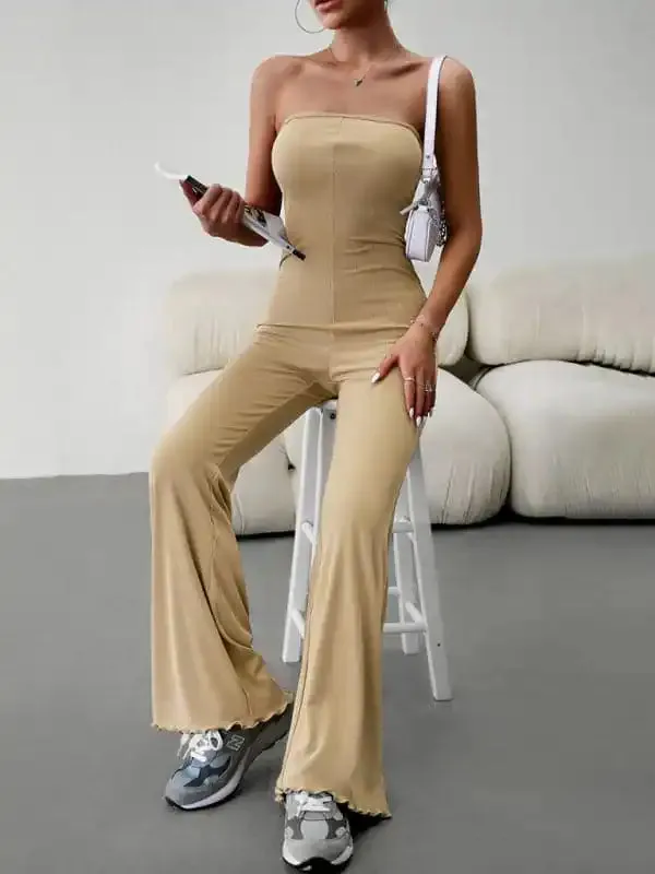 Women’s Elegant Temperament Slim Sexy Tube Top Jumpsuit